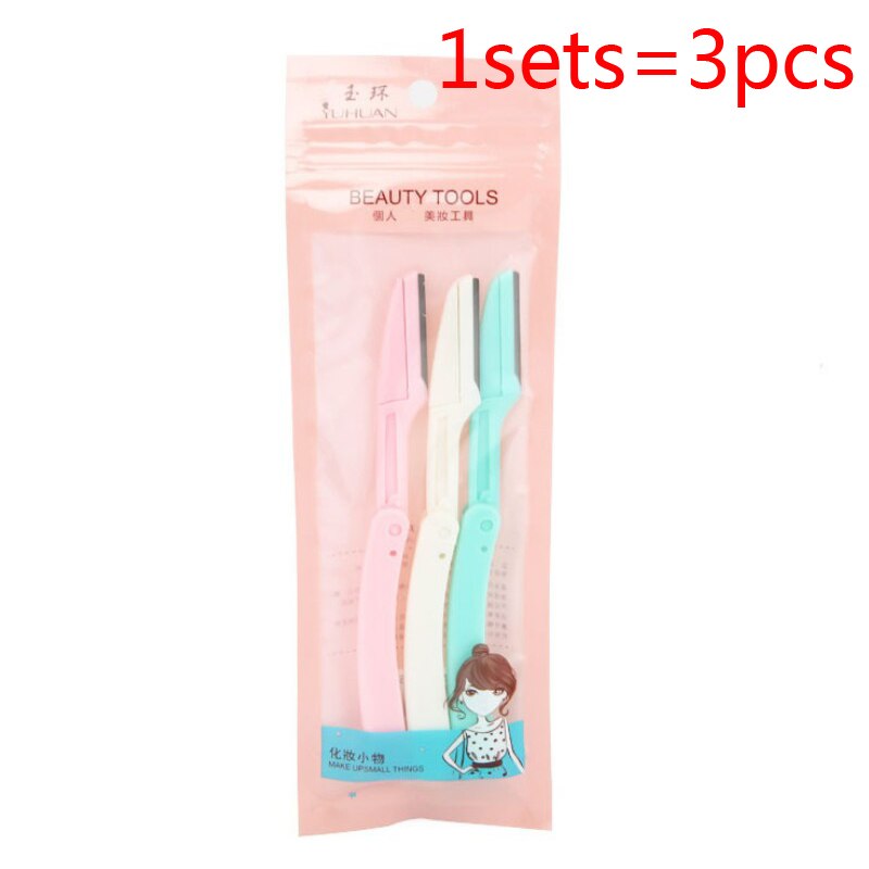 3pcs Facial Razor Eyebrow Brow Shaper Trimmer Face Bikini Hair Removers Safe Painless Portable Makeup Tools: Default Title