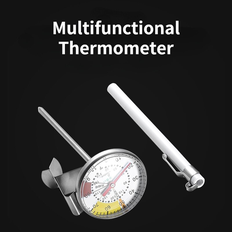 Cafetière avec thermomètre, compteur de Bar, thermomètre à mousse de lait, thermomètre mécanique de température de l&#39;eau avec sonde