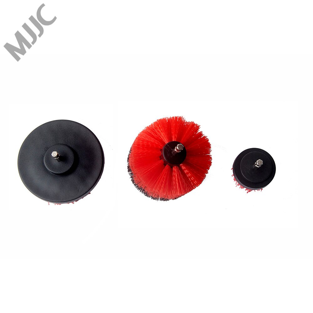 MJJC brosse moyenne et rigide 3 pièces | Avec fixation de perceuse, brosses à récurer pour nettoyer les pneus de voiture, la moquette, les cuisines, les salles de bains