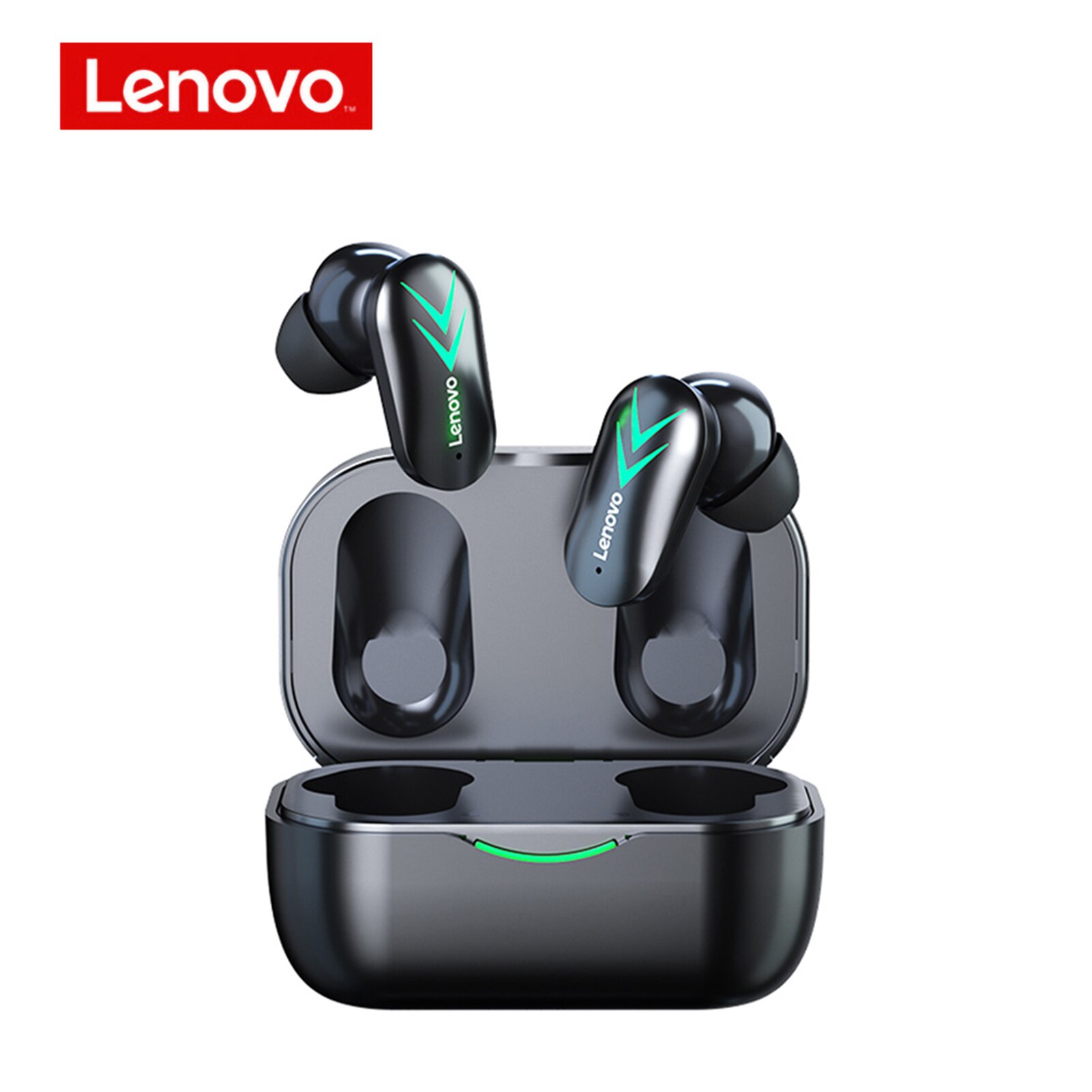 Lenovo XT82 Draadloze BT5.1 Gaming Koptelefoon In-Ear Sport Gaming Oordopjes BT5.1 Chip Lage Latency Met Led Batterij-Display wit: Black