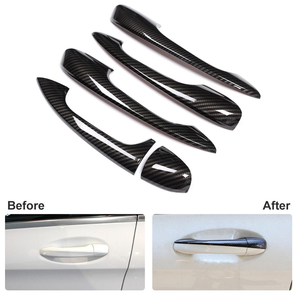 Manija de puerta Exterior cromada para coche, pegatina embellecedora para Mercedes Benz Clase C W205 GLC X253 E Class W213, 4 Uds.