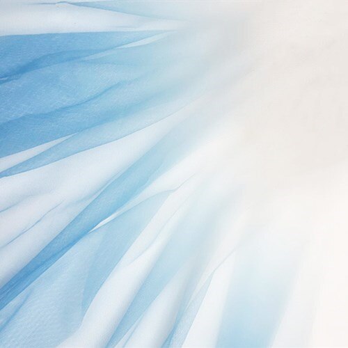 1.6*1Meter Gradienten Bicolor Druck Tüll Stoff Organza für Hochzeit Party Dekoration Prinzessin Kleid Ballettröckchen Felsen Afrikanischen Stoff: Himmel Blau Weiß