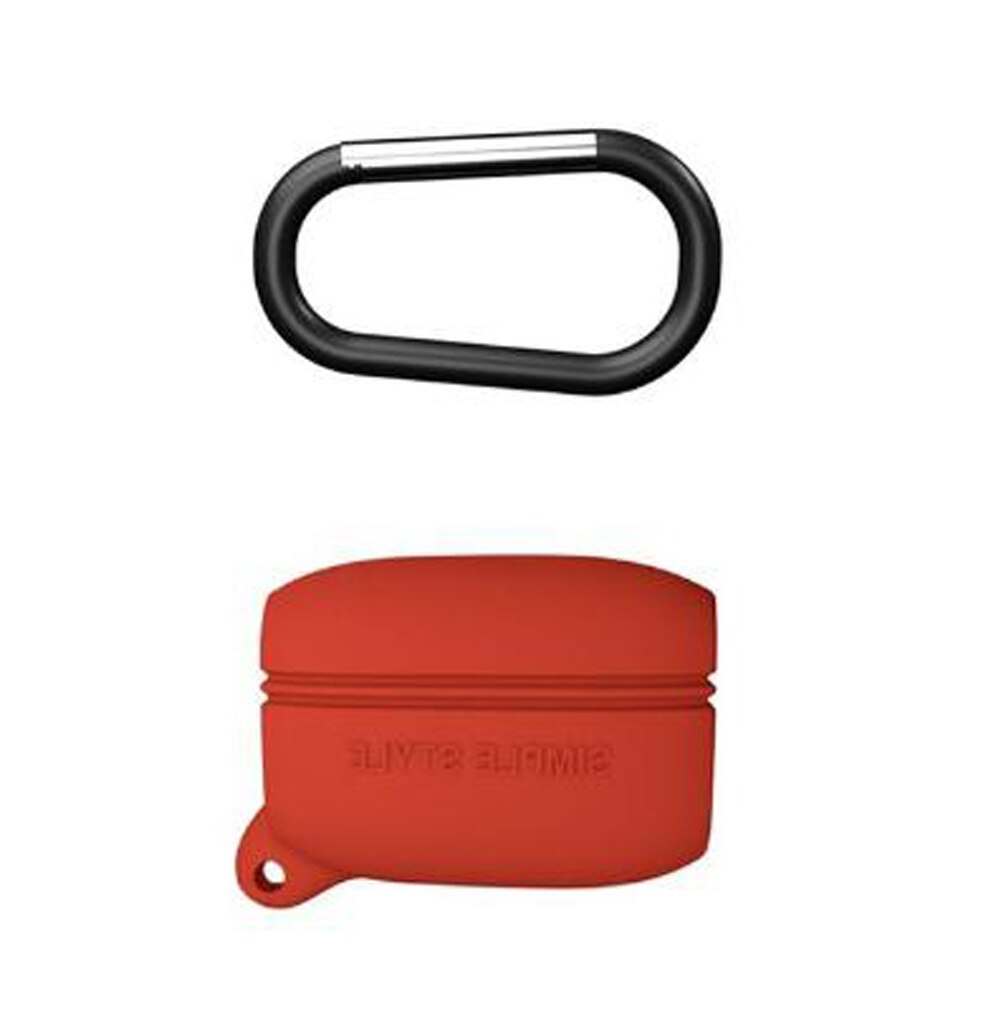 For Jabra Elite Active 65t Earphone Full Protective Silicone Case Cover Pouch Modern Portable Silicone Case With A Hook: Red