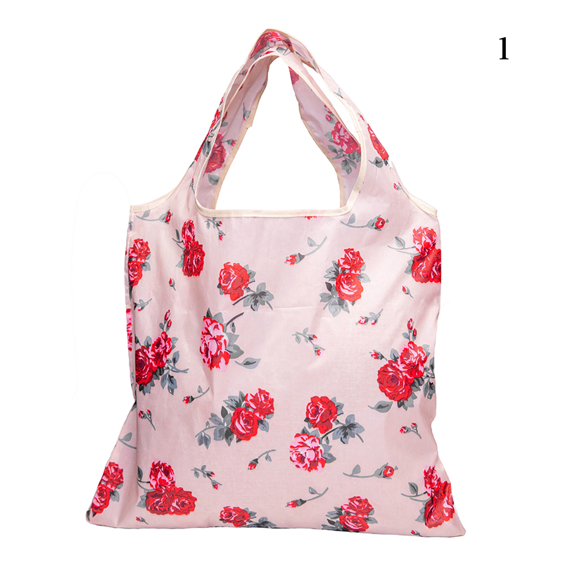 Printing Foldable Eco-Friendly Shopping Bag Tote Folding Pouch Handbags Convenient Large-capacity For Travel Grocery Bag: Beige