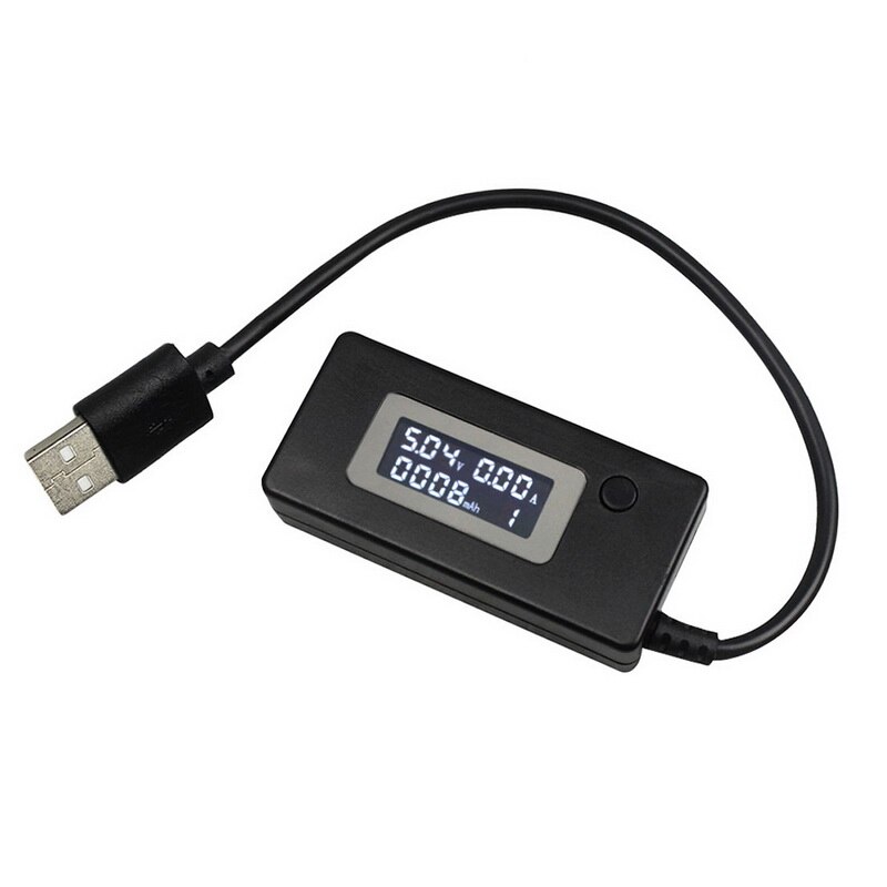 Usb Tester Medidor De Corriente De Voltaje Portátil Arts Cargador Móvil Capacidad Detector Monitor Voltímetro Amperímetro: black usb