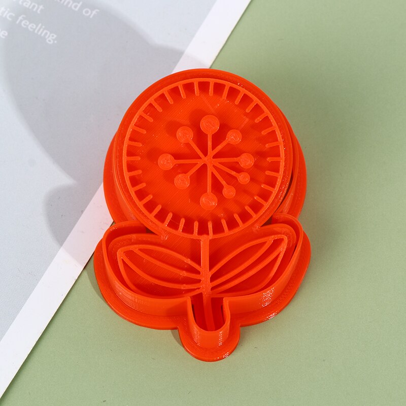 1 Piece Of Flower Plastic Decorative Biscuit Mould Diy Kitchen Cake Decoration Tool Cookie Stamp Mold Kitchen Tool