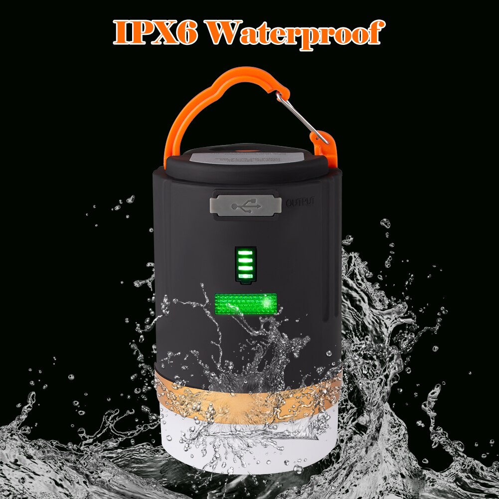Remote Control LED Camping Light Brightness Adjustable Built In 4800mAh Battery USB Rechargeable Waterproof Portable Lantern
