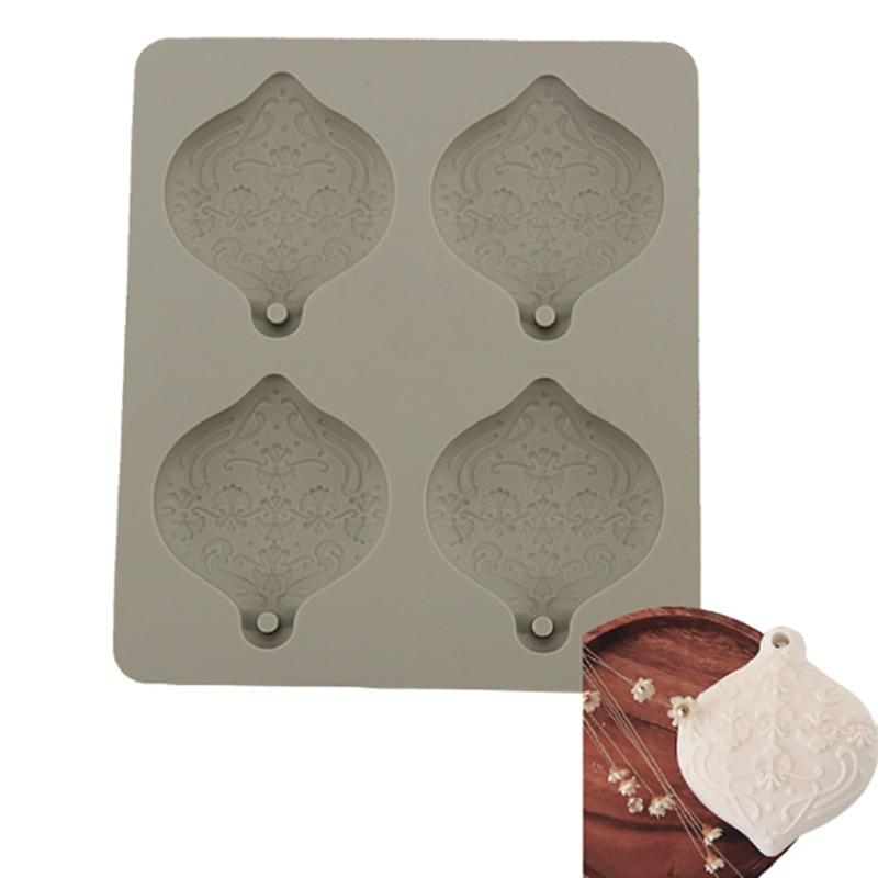 4pz impostato FAI DA TE Aromaterapia Stampi in silicone Del Progettista di Sfera Del Fiore di Natale Fai Da Te Intonaco di Cemento Ornamento di natale Appeso A Resina Epossidica Rersin Stampi