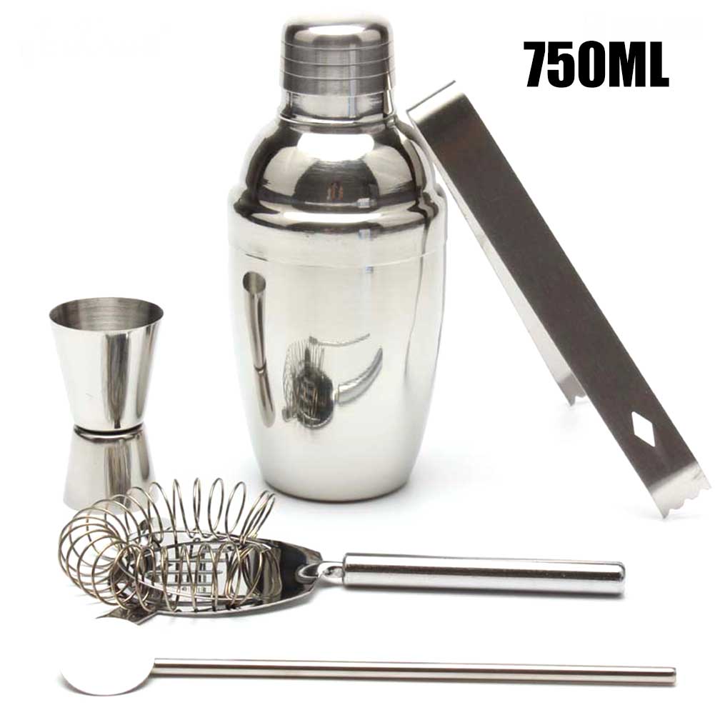 5 Stks/set Rvs Cocktail Shaker Drink Mixer Clip Barman Gereedschap Kit Tb: 750ML