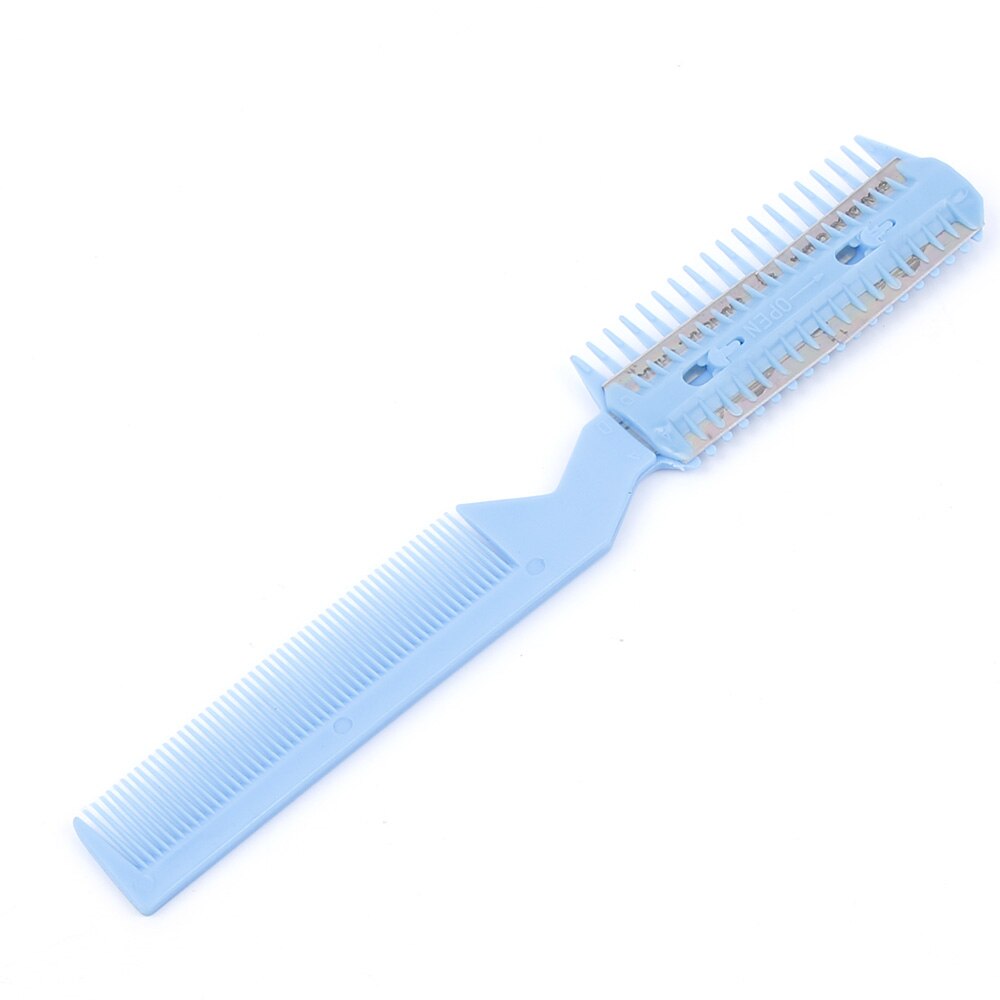 Hair Cutter Comb, Shaper Hair Razor With Comb, Split Ends Hair Trimmer Styler,Double Edge Razor Blades For pet Thin &amp; Thick Hair: Blue A