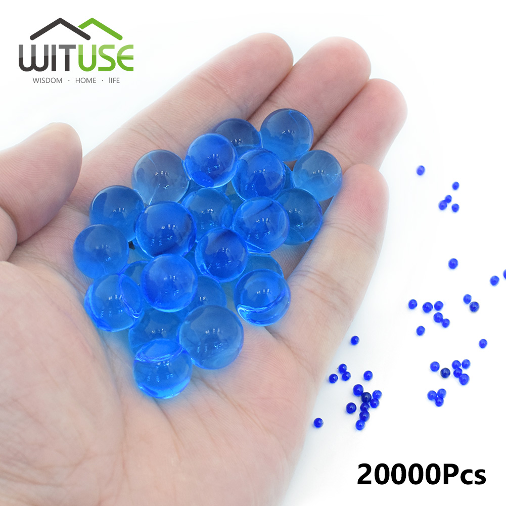WITUSE 20000pcs/bag Crystal Soil Hydrogel Gel Polymer Water Beads Maison Growing Water Balls Big Flower/Wedding Decoration: Blue