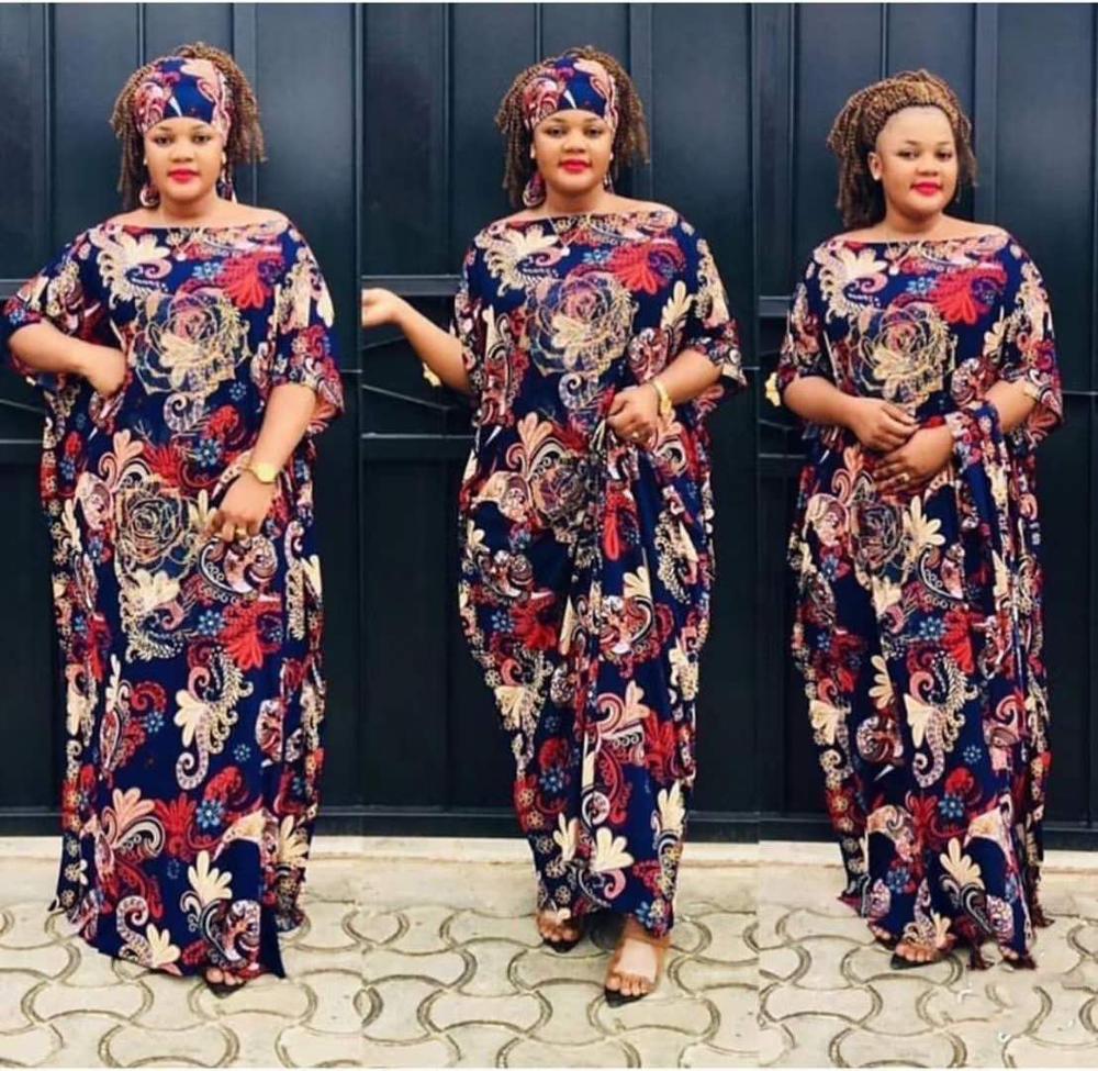 Stil klassisk afrikansk dametøj dashiki stretch fri størrelse længde 152 cm print løs lang kjole tilføj tørklæde