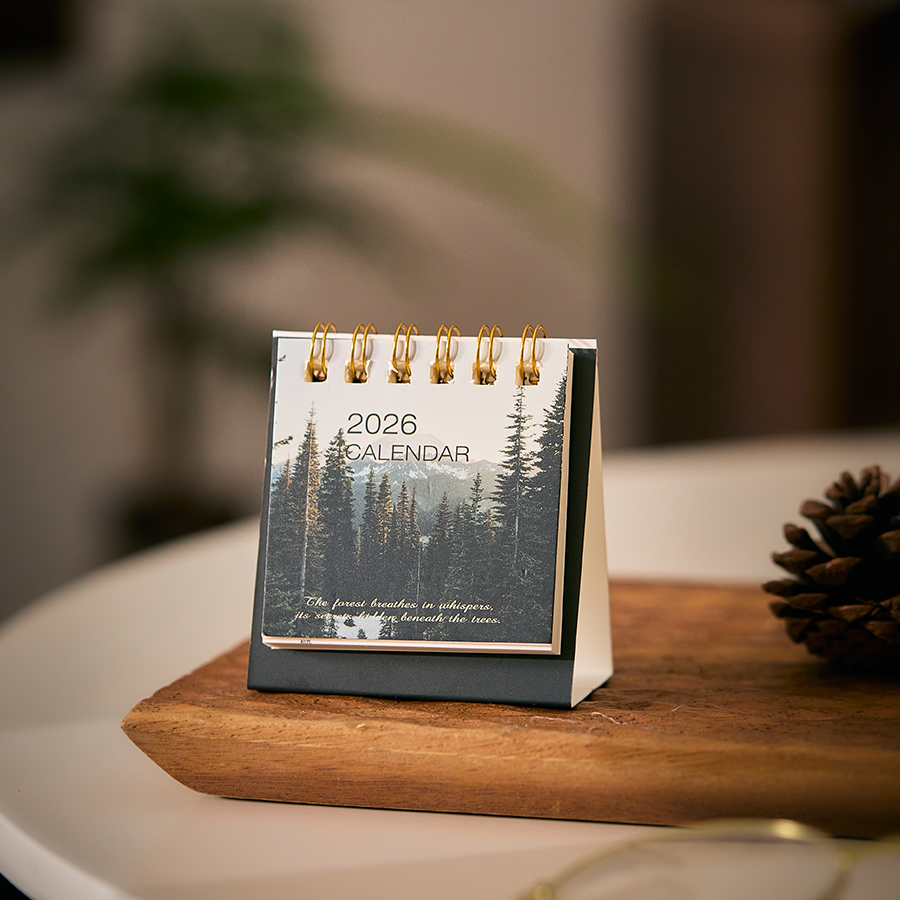 Mini Desk Calendar Dayd Starlight Series Portable Calendar Desktop Ornaments Check-In Plan Small Desk Calendar: army green