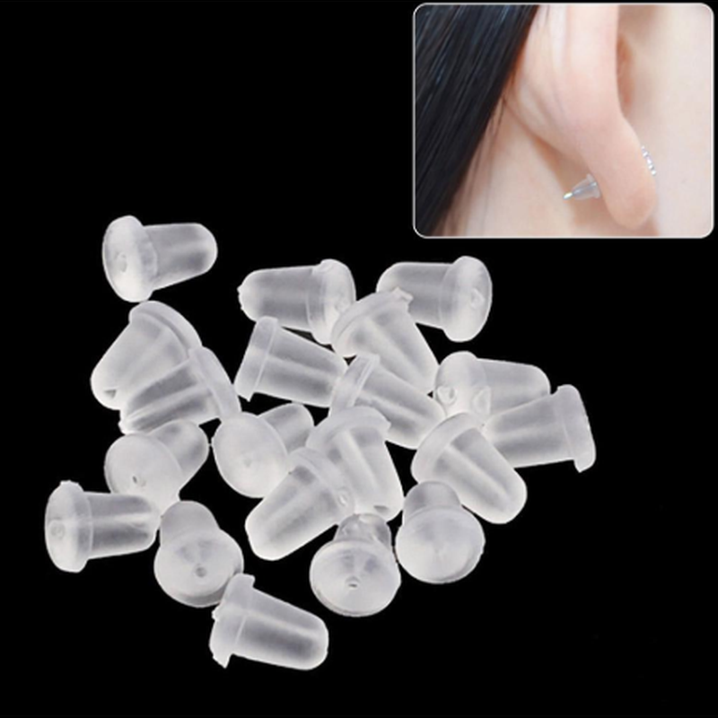 500pcs with Box Soft Rubber Ear Plugs transparent Earring Back Stopper Studs for Stud Earrings DIY Silicone Plug Back Stoppers
