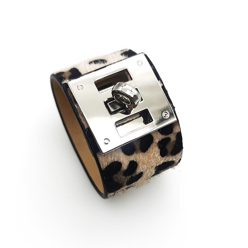 Neue Leopard drucken Armbinde Punk Leder Armbinde und Armreif Breite Runde männer Hüfte hüpfen Armbinde OL Stil