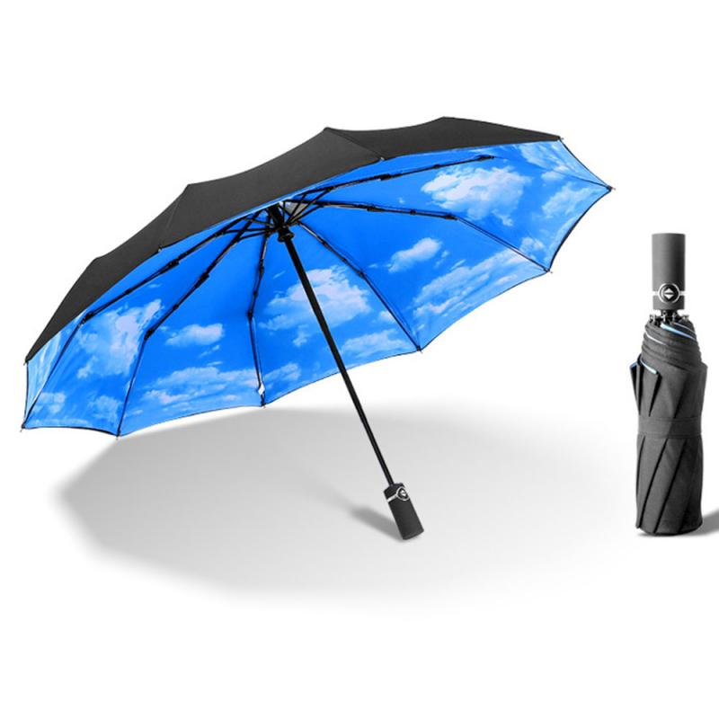 ! 10K Double-layer Automatic Umbrella Folding Business Umbrella Men And Women Gentle Folding Compact Umbrella: 01