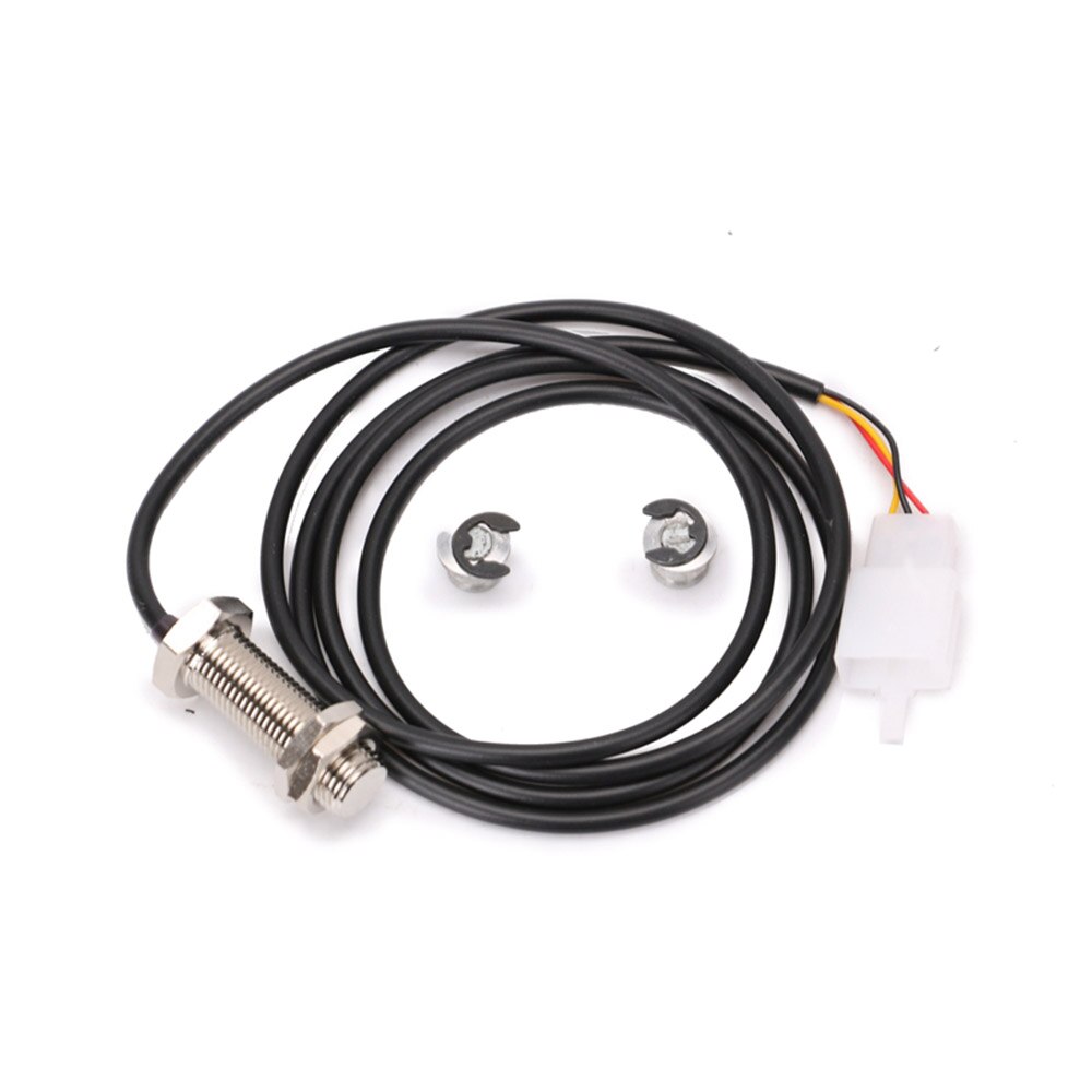 1X Sensor Cable + 2X Magnet Motorcycle Digital ATV Odometer Speedometer Tachometer Motorcycle Meter Accessories: without bracket-A