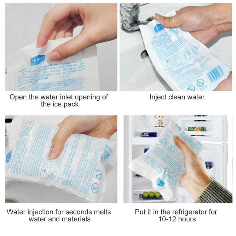 10pcs Reusable Ice Bag Water Injection Icing Cooler Bag Refrigerate Food Keep Fresh Gel Dry Ice Pack First Aid Pain Relief