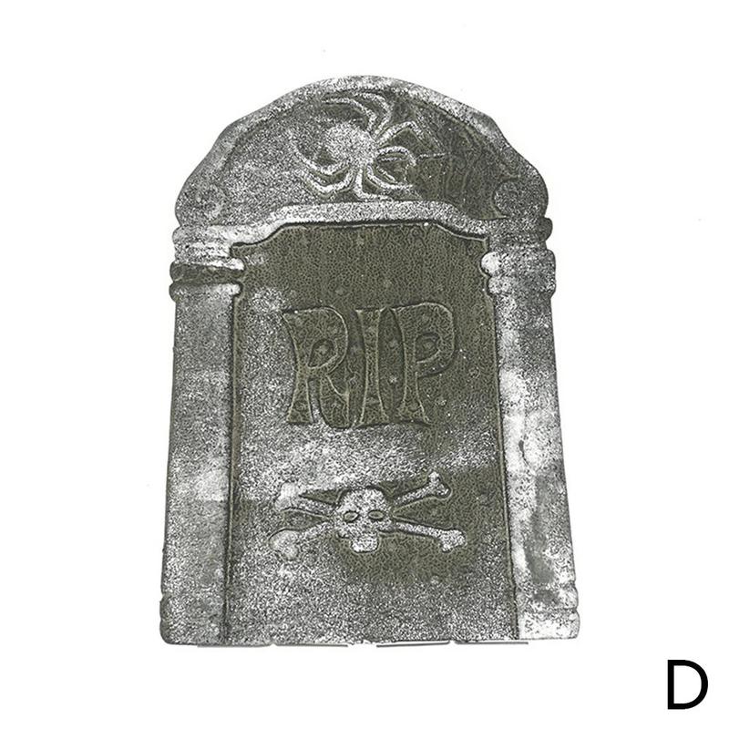 1 Pc Halloween Foam Tombstone Skeleton Tombstone Haunted Stone Props Grisly Party Yard House Decor Bar Decoration Rip A1U1: D
