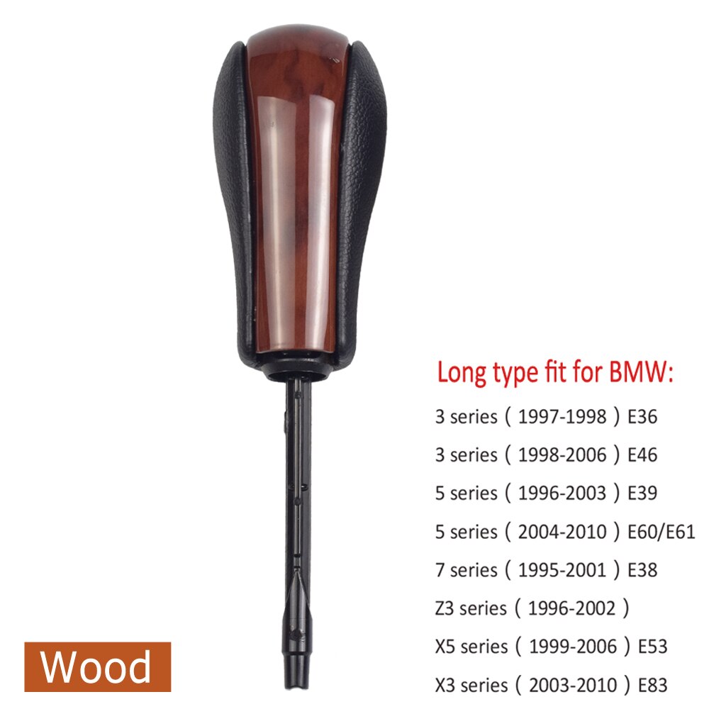 Auto Gear Shift Knob Lever HandBall Automatic For BMW E39 E46 E53 E60 E61 E63 E64 E83 E81 E82 E87 E90 E91 E92 E93 Carbon Fiber: Wood-Long