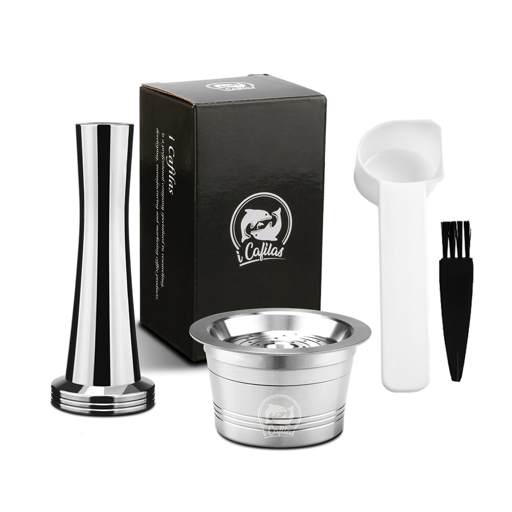 Cápsulas de café para Cafissimo Tichibo, cápsulas rellenables de acero inoxidable, Crema reutilizable, café permanente: 1Cup 1Tamper
