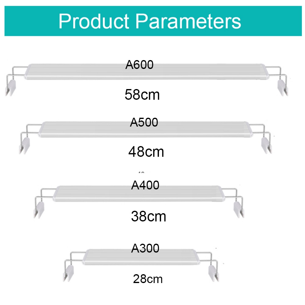Super Slim LEDs Aquarium Lighting Aquatic Plant Light 20-70CM Extensible Waterproof Clip on Lamp For Fish Tank