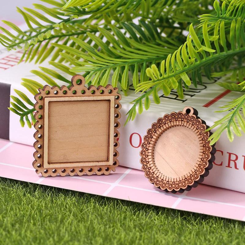 5 Pcs Houten Ambachten Fotolijst Sleutelhanger Diy Wedding Party Verjaardag Kid Huishoudelijke Artikelen Home Decoraties Fotolijst