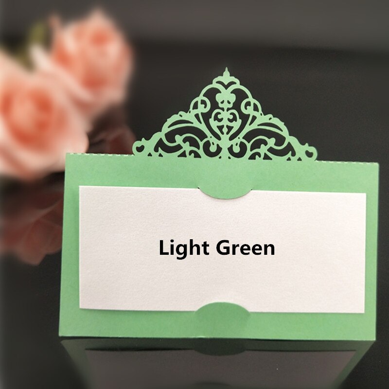 100pcs DIY Seat card Party table decoration Place Cards Party Table Name Card Guest Place Cards Wedding Decor party Supplies 8Z: light green
