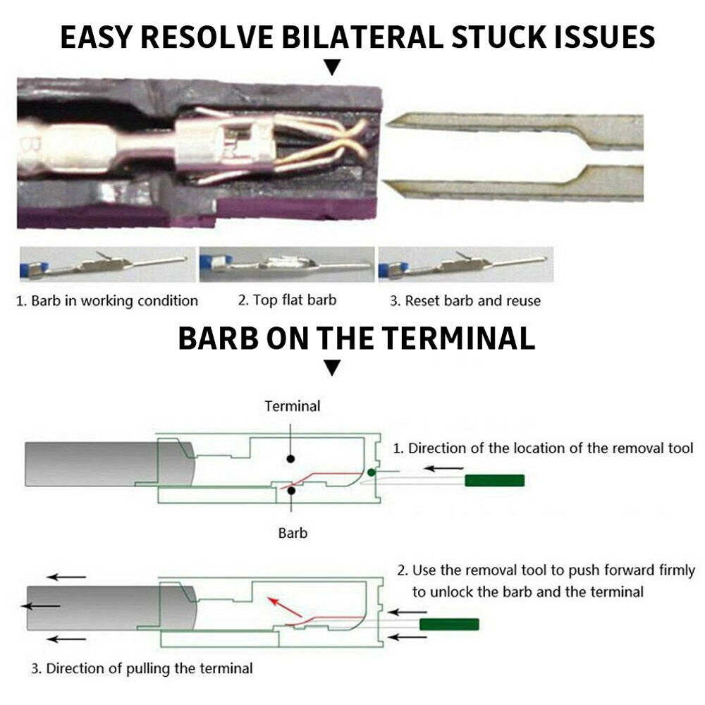 70Pcs Auto Terminal Verwijdering Elektrische Bedrading Crimp Connector Pin Extractor Puller Release Pin Extractor Kit Auto Plug Repair Tool