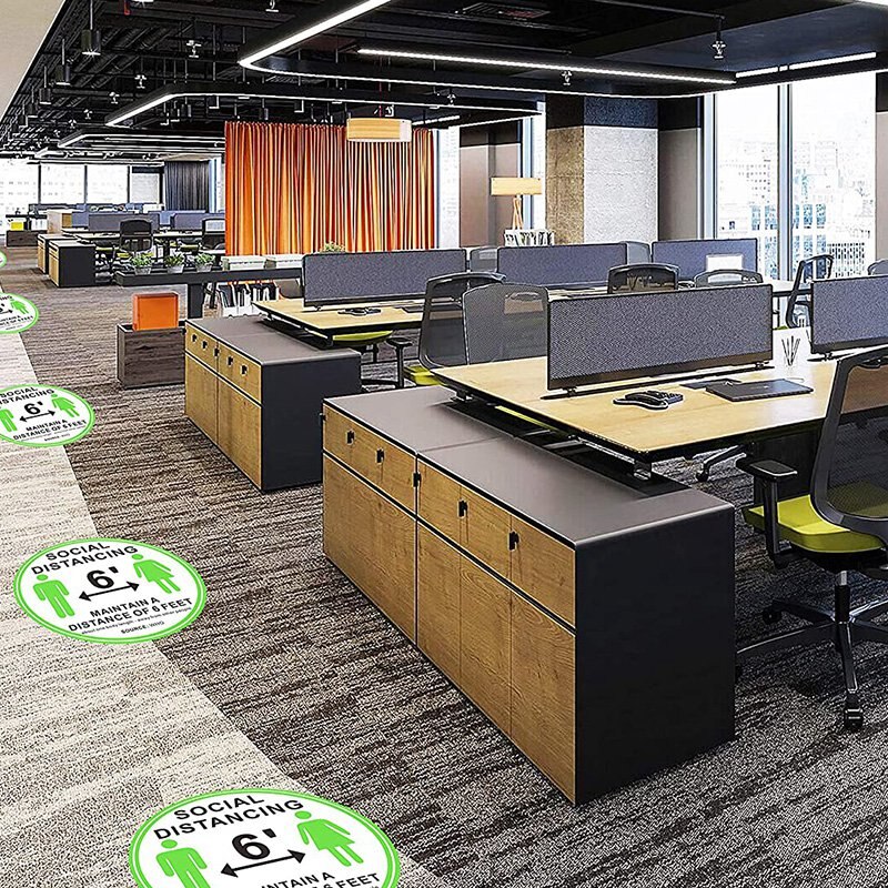 10 Packs of 12-Inch Social Distance Floor Stickers 6-Foot Separation Stickers for Carpet Social Distance Floor Decals