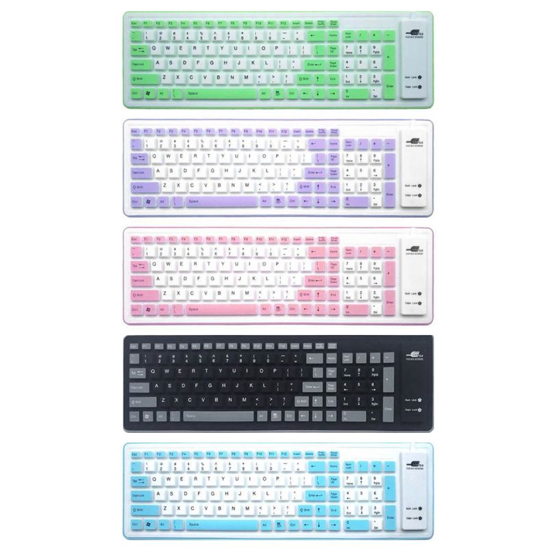 Foldable Silicone Keyboard USB Wired Silicon Flexible Soft Keyboard for Laptop