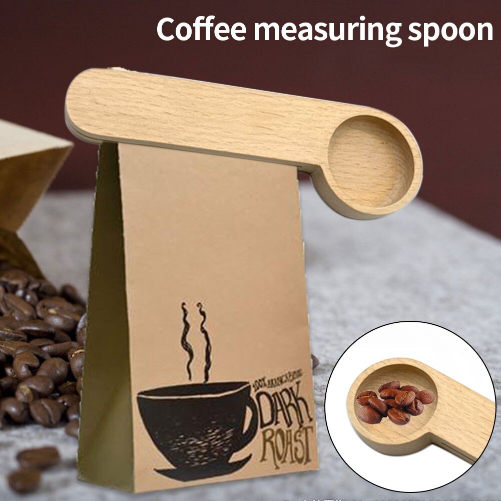 2 in 1 for malte bønner multifunksjon bøketre kontor mini safe kjøkken bærbar kaffe måleskje med klips hjem