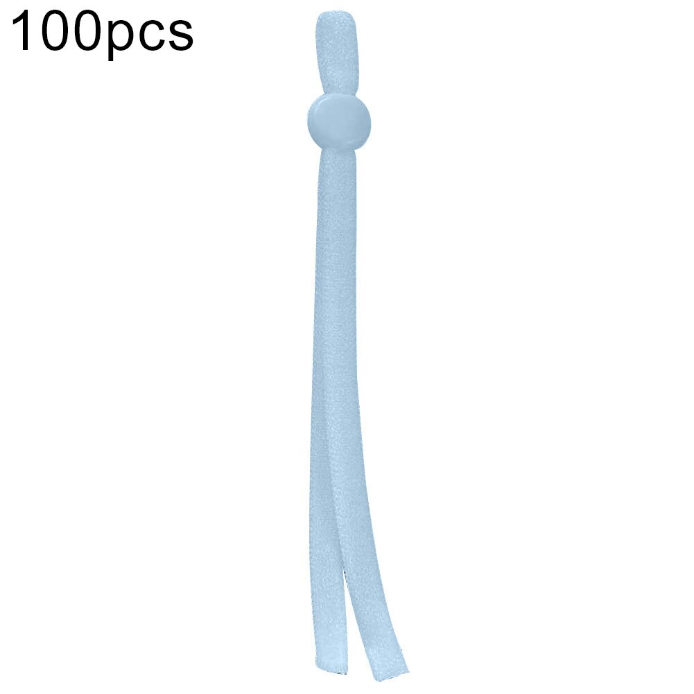100 pièces 5mm haute élasticité visage couverture oreille suspendus élastique corde plat boucle bande réglable antidérapant Earloop: Light Blue