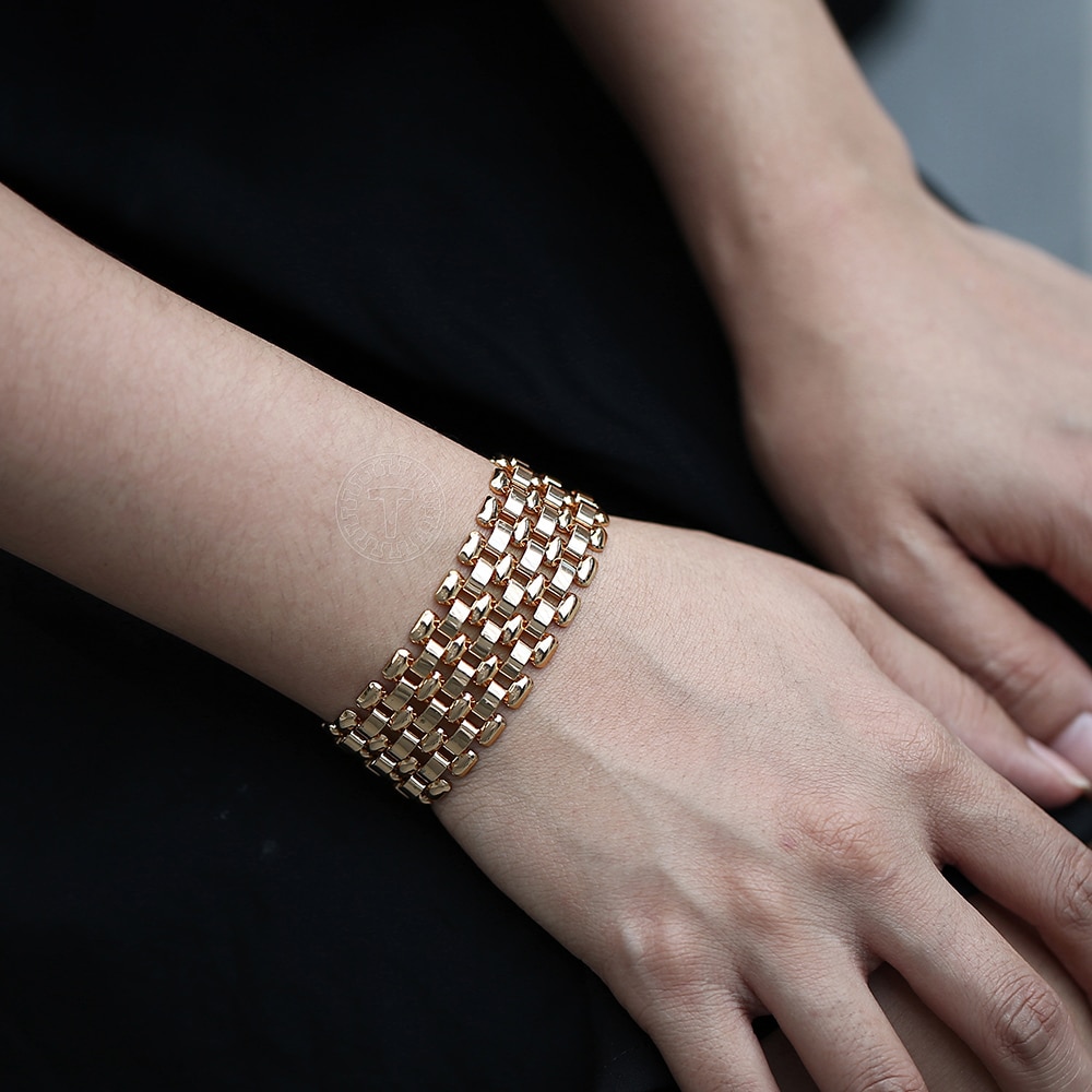 Pulsera Vintage de 22mm para mujer y Chica, reloj con cadena, joyería para y boda, para ella DCB43