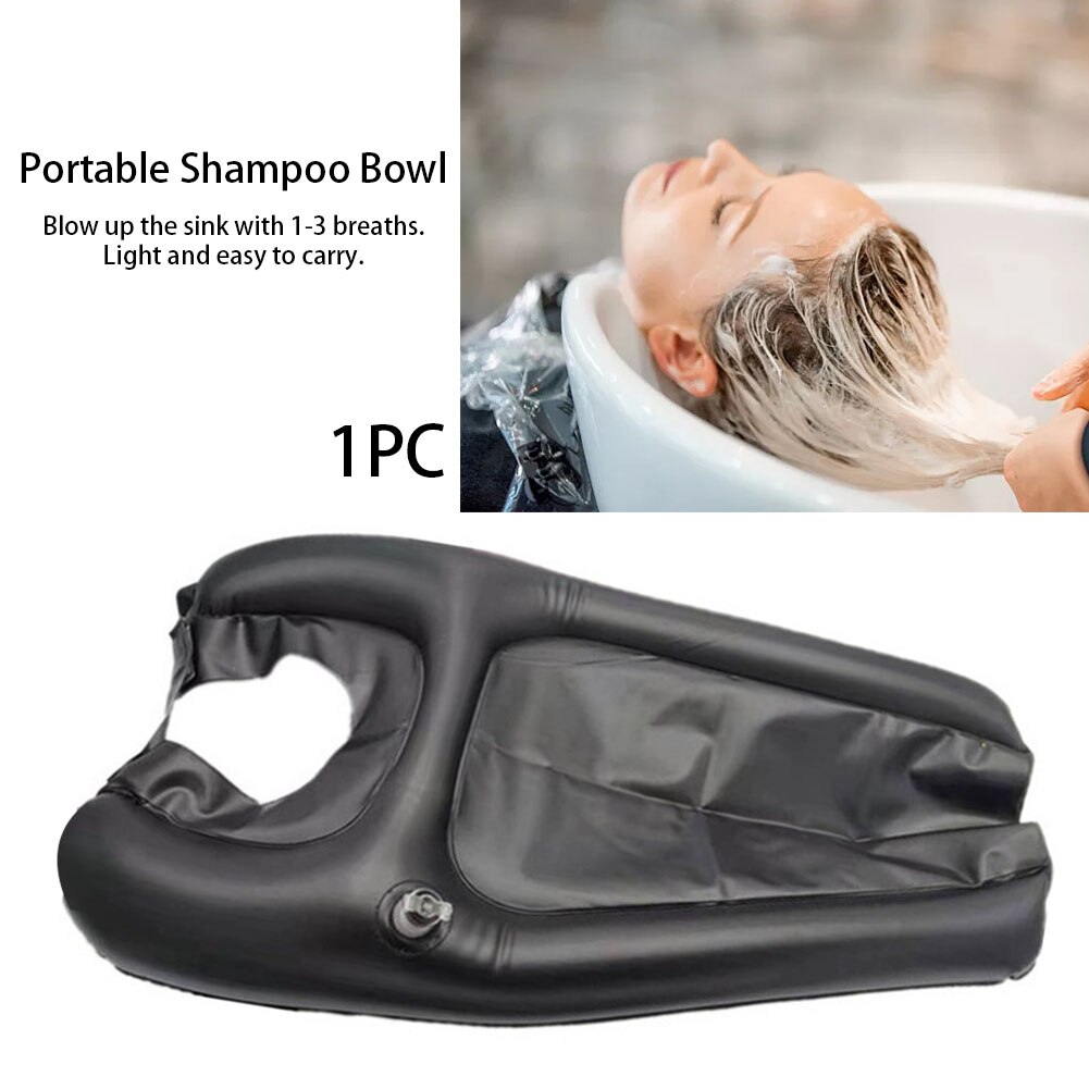 Bedridden Hair Washing Tray Shampoo Bowl Sink Home Basin Pvc Inflatable No Spills For Handicapped Portable Kids Seniors Salon