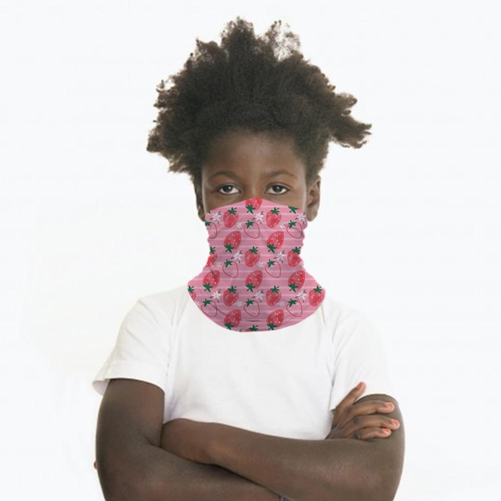 Aardbei kinderhoofd/gezicht/masker nek bandana sjaal dual-use magische buis hoofddoek wielersport hoofddeksel tulband bivakmuts: D