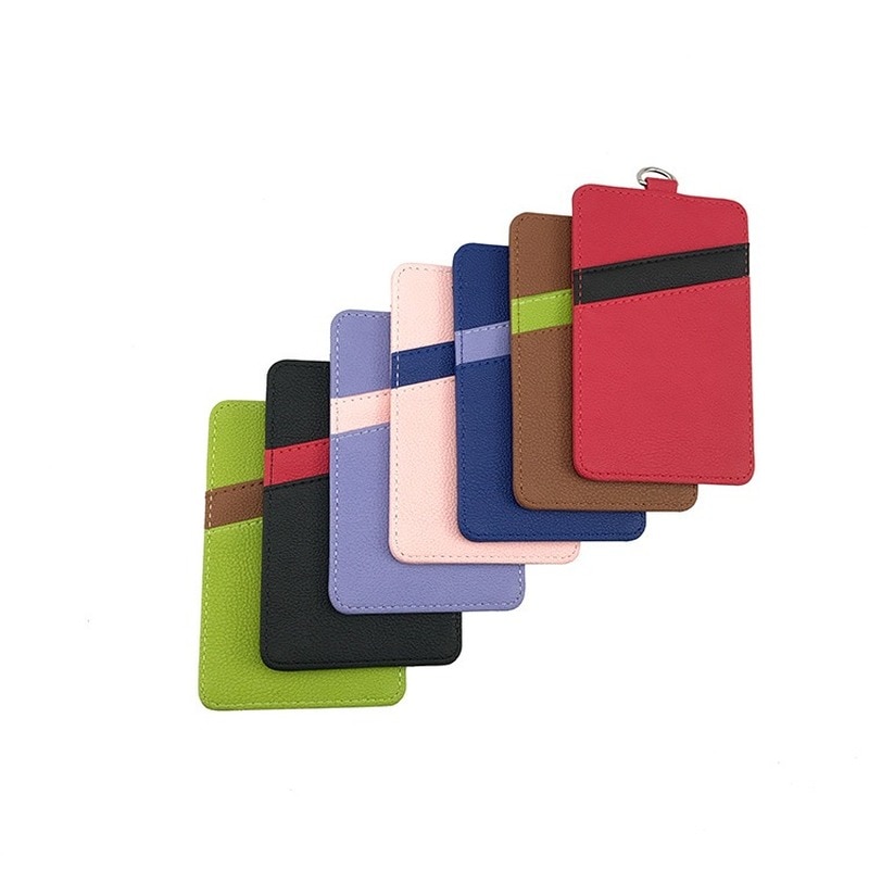 Motekvinner menn pu lær id kredittbankkortholder studenter busskortetui lanyard mannlig besøk dør identitetsmerke kort deksel