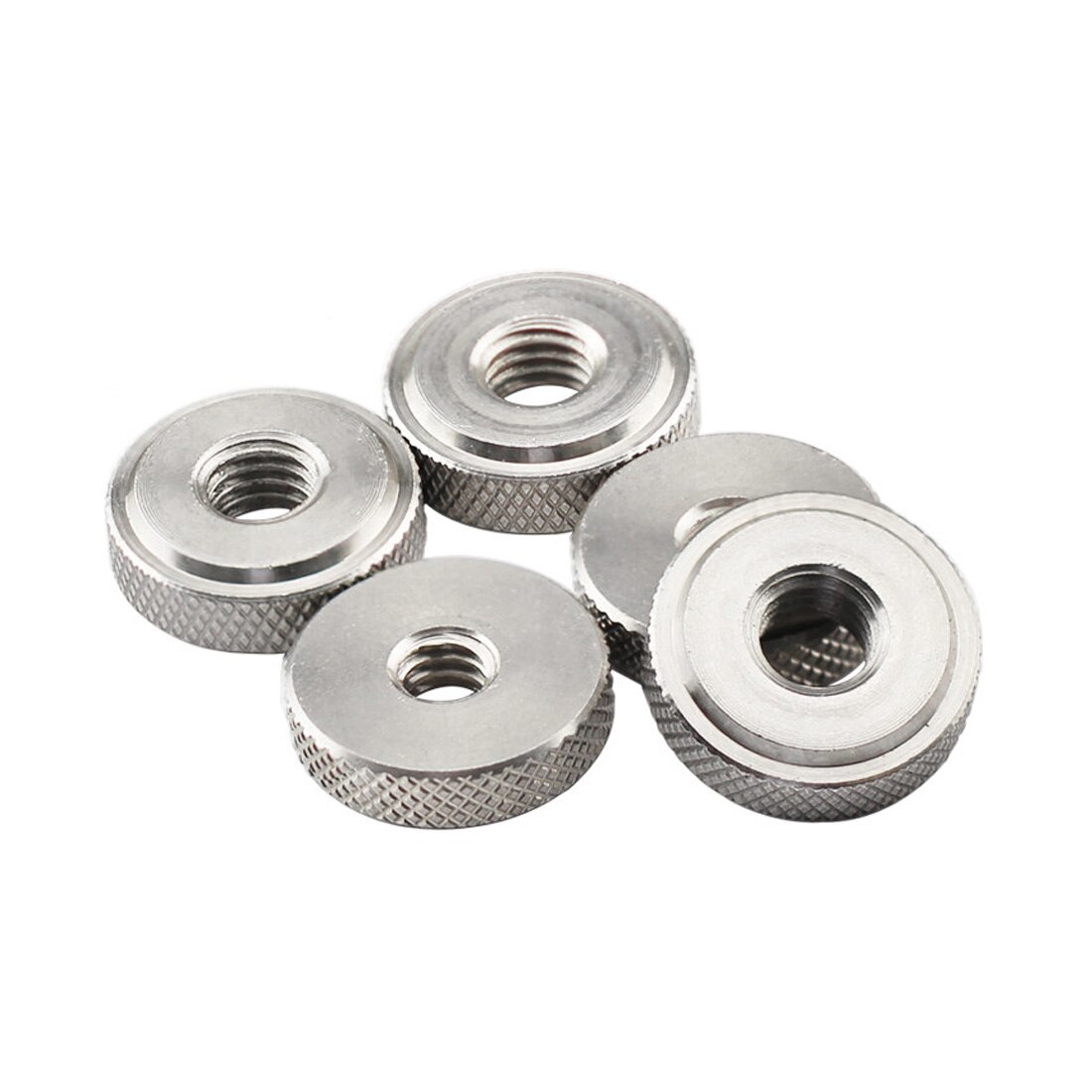 Tuerca moleteada redonda de acero inoxidable, rosca de tornillo de 1/4 3/8 M5, D20 D16, Tuercas apretadas a mano para cámaras DSLR, trípode para estudio fotográfico