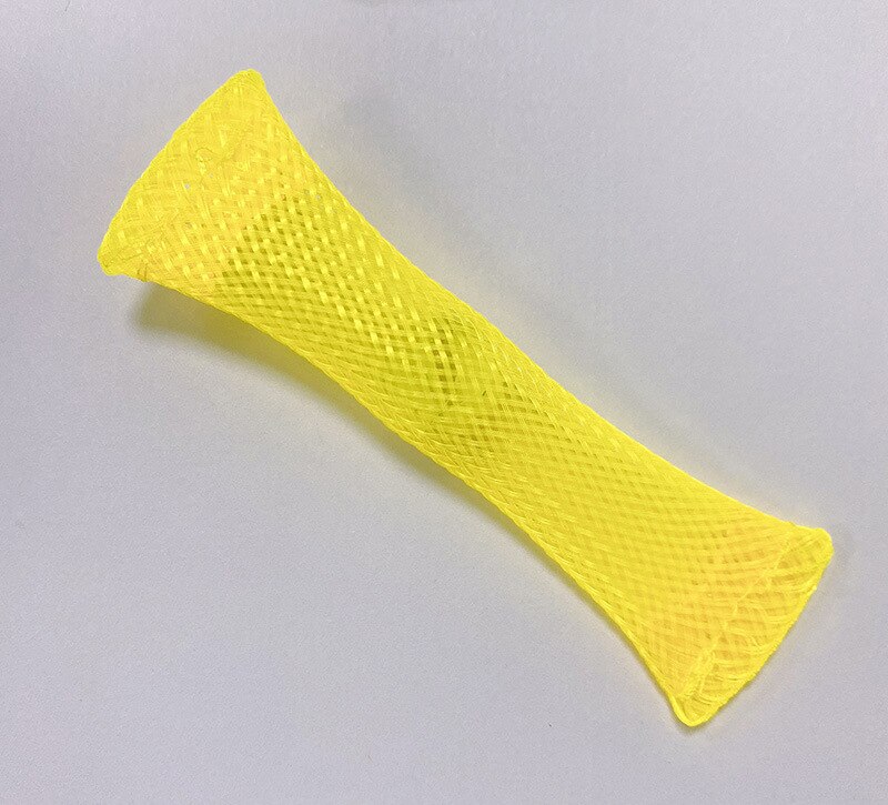 Marbles Mesh Stress Relief Ball Fidget Toy for Anxiety Autism ADHD Therapy Toys EDC Hand Net Tube with Glass Decompression Toy: Yellow 1PC