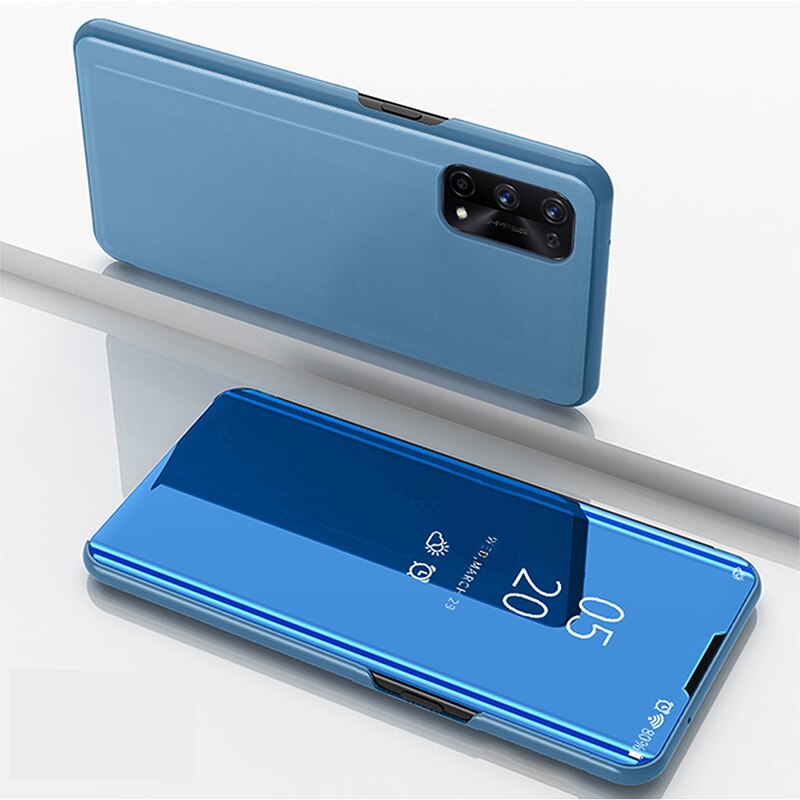 Uftemr Cassa Del Telefono per LG Velluto Copertura Della Cassa 6.8 "Del Basamento Dello Specchio di Cuoio del PC chiaro Visualizza di Vibrazione Shockproof Coprilibro per LG Velluto 5G: Cielo Blu