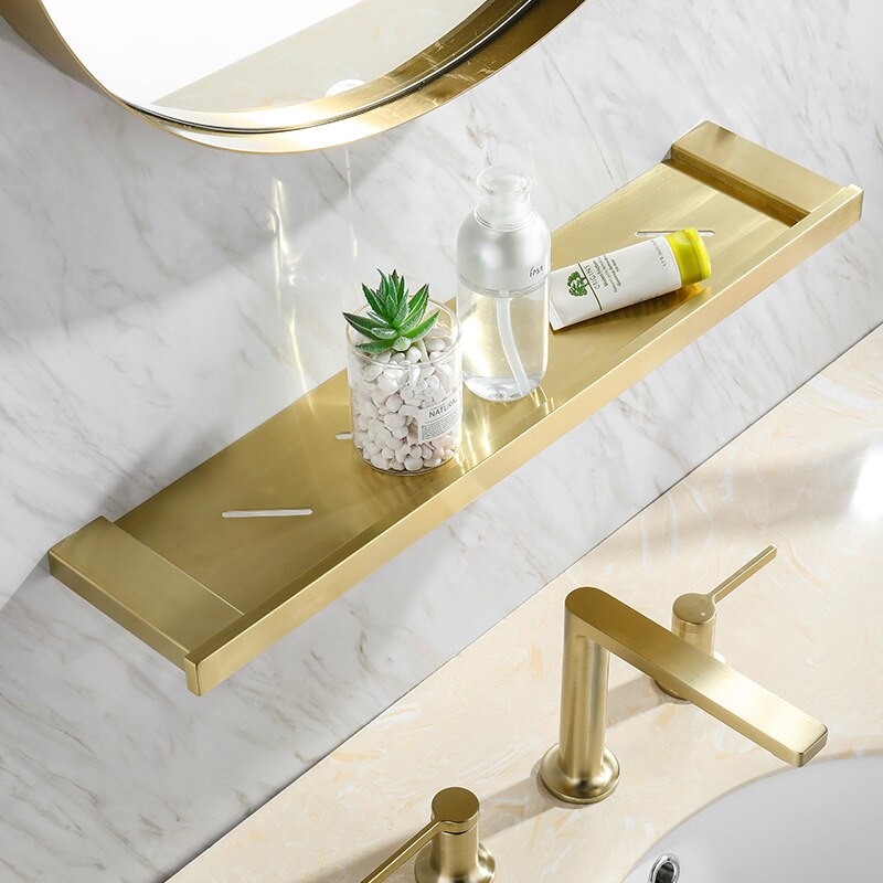 Bathroom Accessories Brushed Gold Toothbrush Holder Metal Wall Toilet Roll Paper Holder SUS304 Stainless Steel Bath Set Hooks