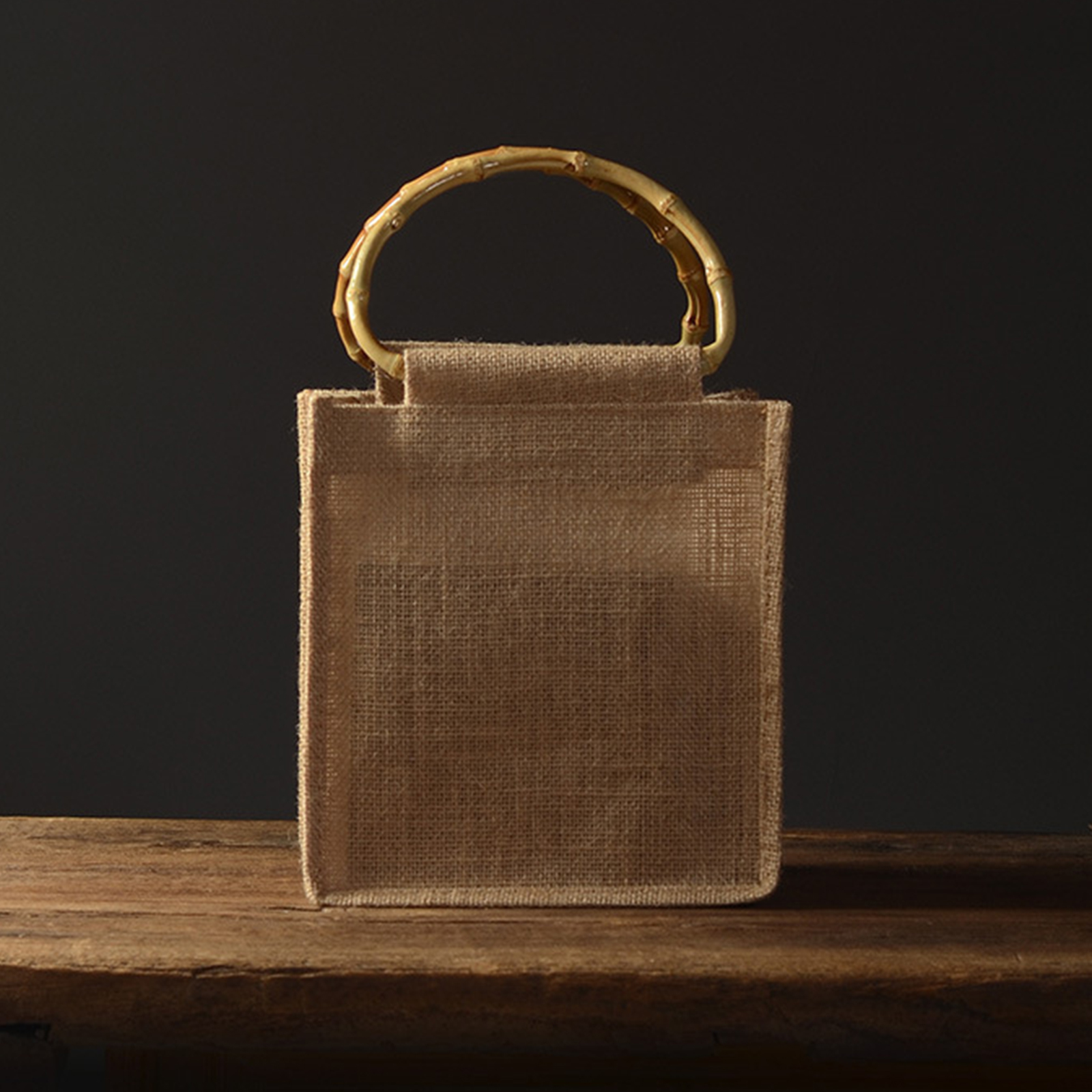 Borsa da spiaggia retrò da donna borsa da spiaggia creativa in bambù con manico in juta borsa da viaggio per donna