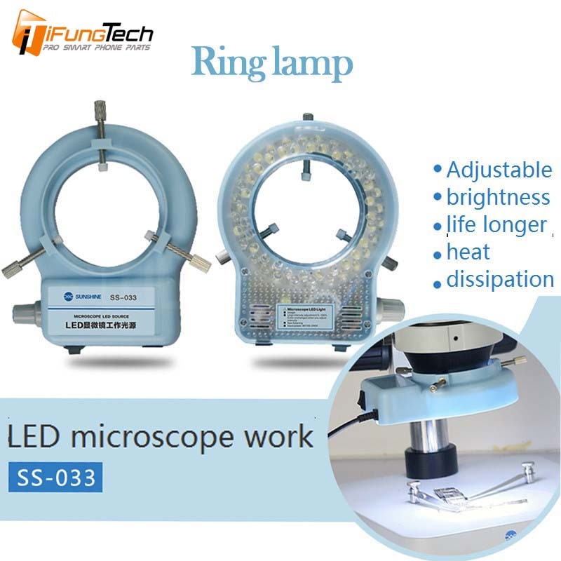 SS-033C Microscope 36 LED White Light Source Dust-Proof Mirror Anti Fume Protector Doubling Magnifier
