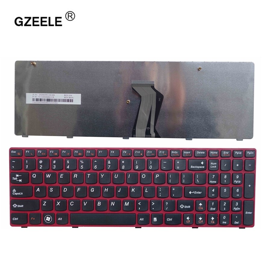 GZEELE inglés nos teclado para Lenovo G580 Z580 G580A V580A Z580A G580AH G580AM G580G G585 G585A G585AR B580 G590 con marco