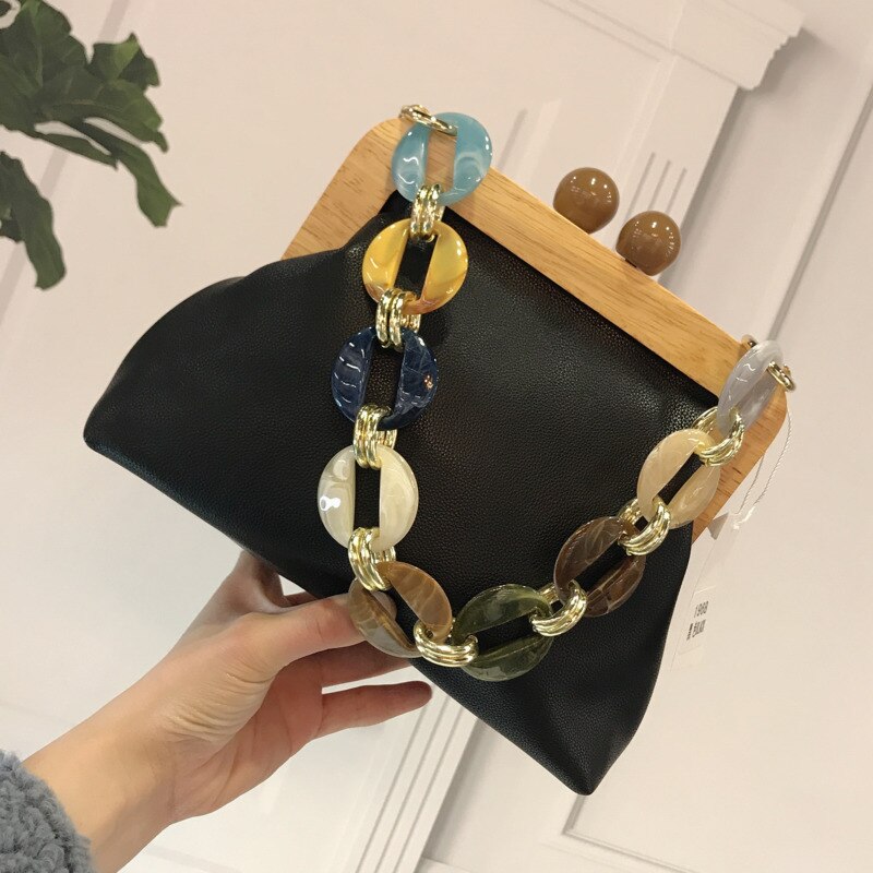 Frauen Abend Tasche Luxus Kasten Eimer Tasche Acryl Clip Kette Elegante Frauen Handtasche Bankett Partei Schulter Taschen Neue