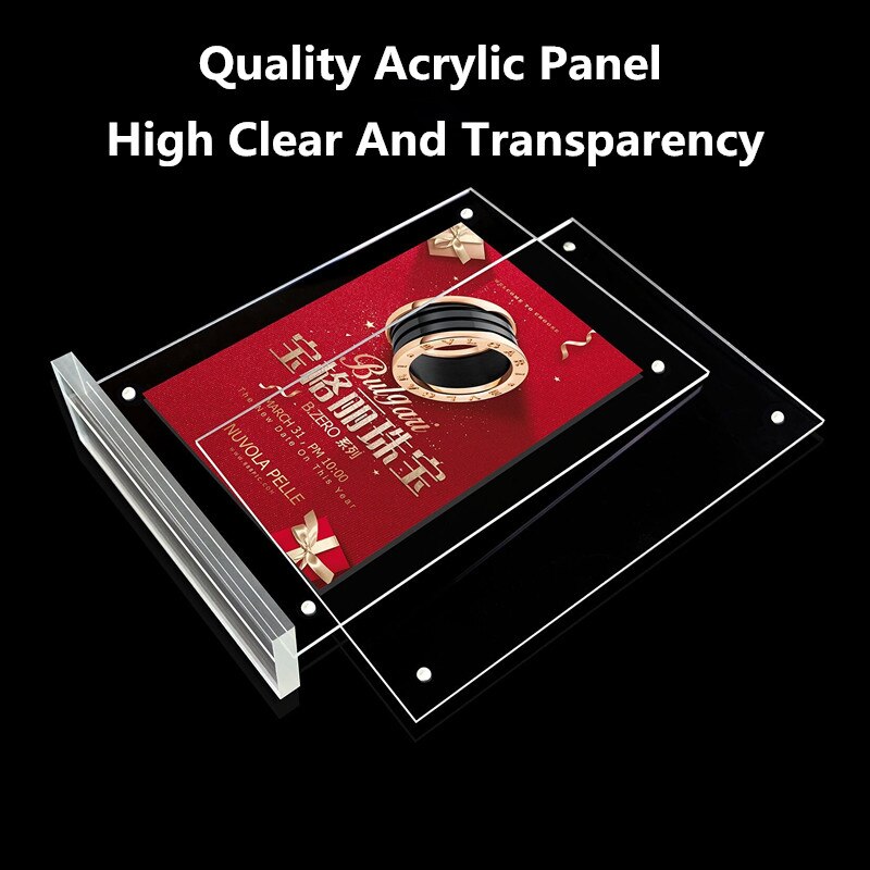 A6 bordplade akryl menu display stativ foto plakat ramme magnetisk menu papir skilt holder counter display stand
