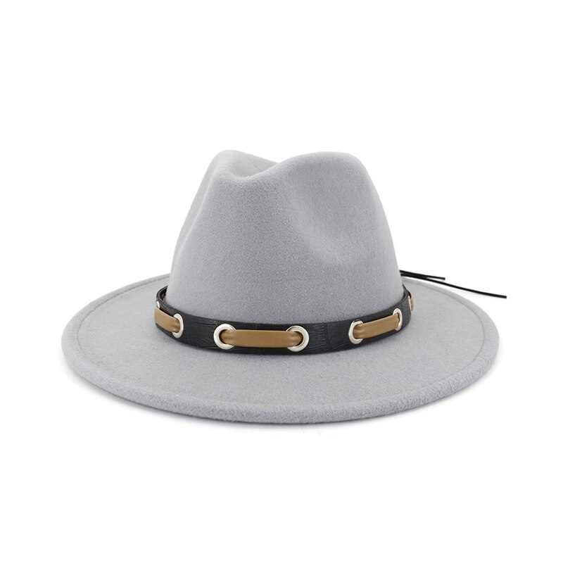 Belt Autumn Winter Adjustable Women Red Felt Hat Casual Tide Solid Color Simple Korean Version Adult Cap Jazz Hat: 05