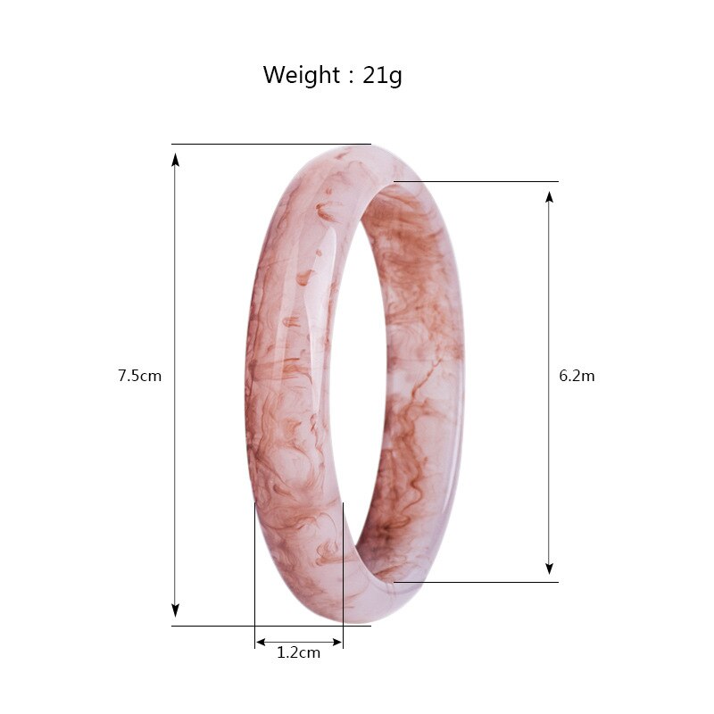 Retro Hand Decoration Resin Cuff Bangle Bracelets Women Lvory Marble Pattern Round Geometry Simple Charm Bangles Jewelry