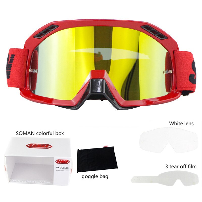 100% Gafas for Motorcycle Goggles Motocross Goggles Glasses ATV DH MTB Skiing Sport Eye Ware MX Off Road Helmets Goggles: L