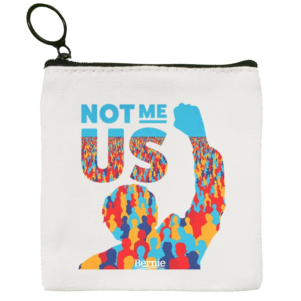 Bernie Sanders Inauguration Bernie Mood Canvas Coin Purse Coin Purse Collection Canvas Bag Small Wallet Zipper Key Bag: Q